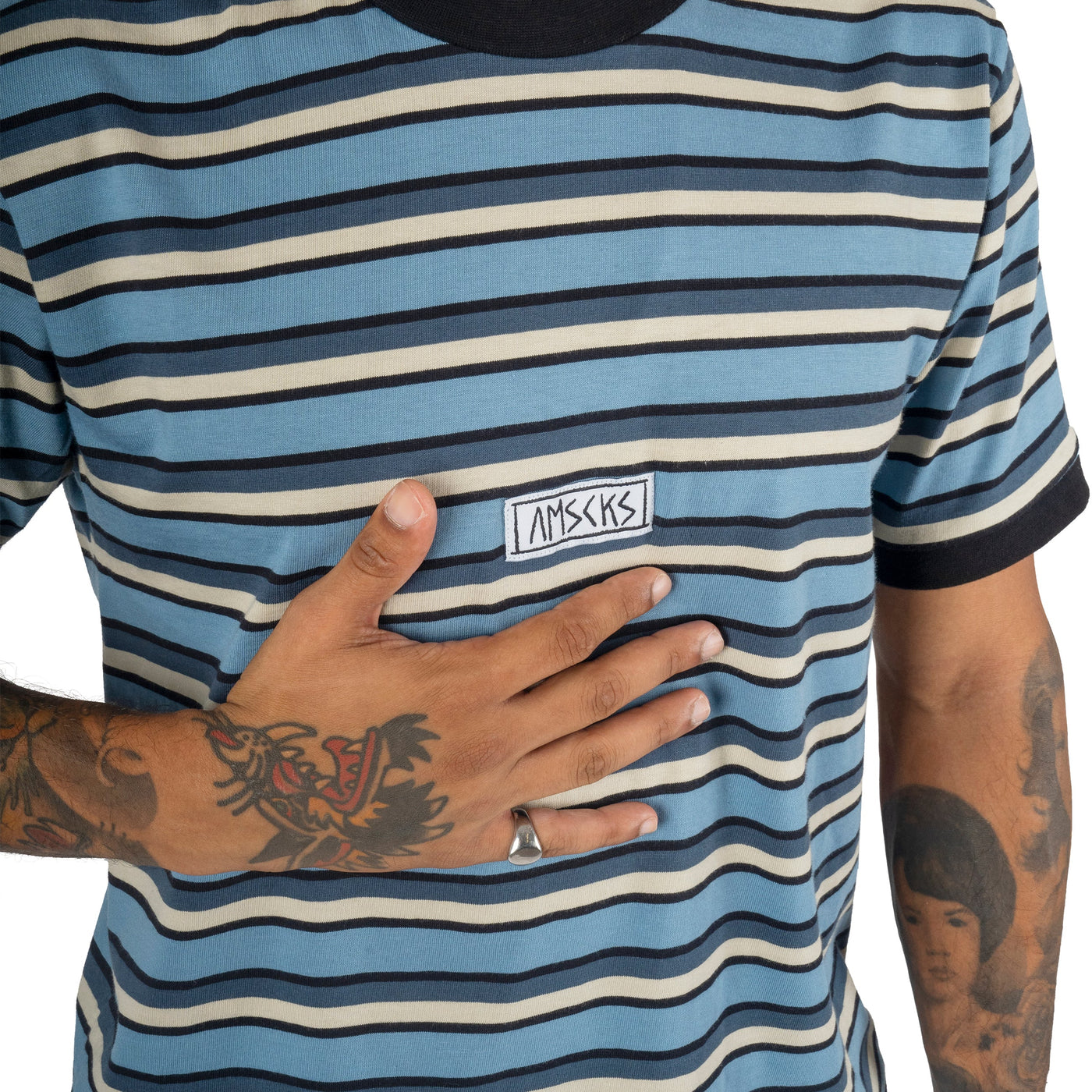 AMSCKS Striped Blue - T-Shirt