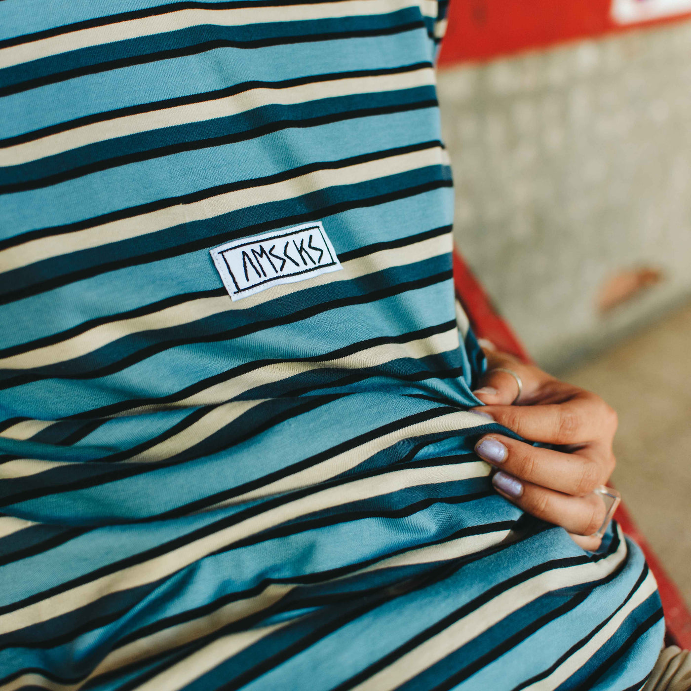 AMSCKS Striped Blue - T-Shirt